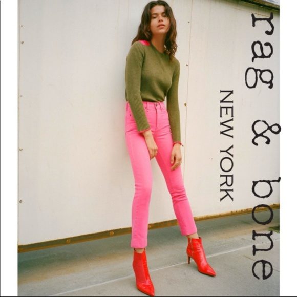 rag & bone Skinny Jeans Size 27 Bull Pink Ankle - Picture 1 of 8